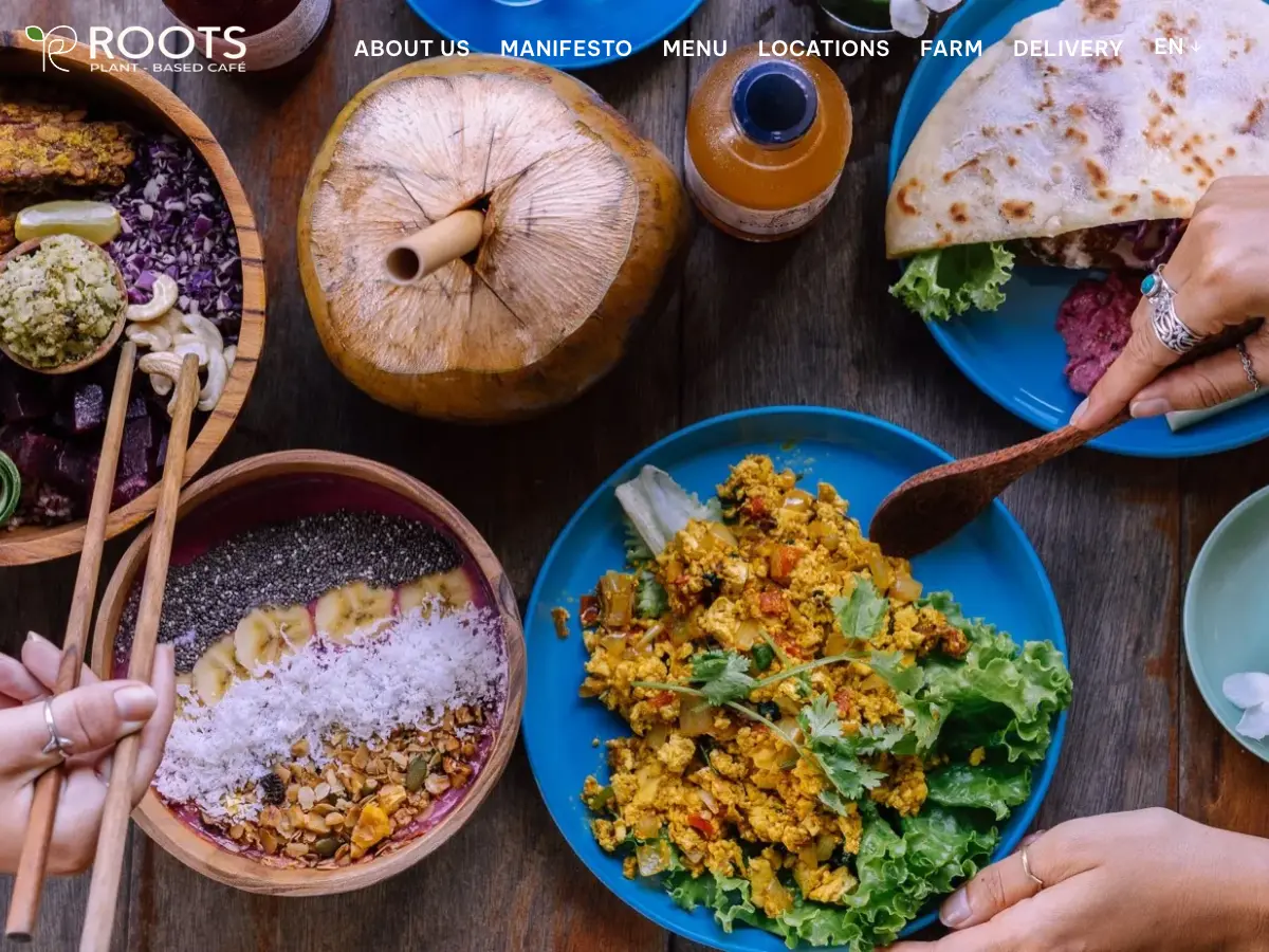 Roots Plant-Based Café's website