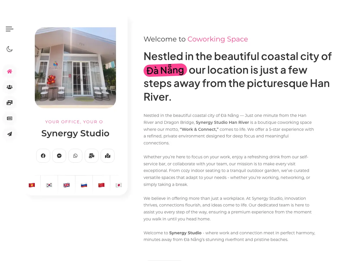 Synergy Studio Han River - Coworking Space's website