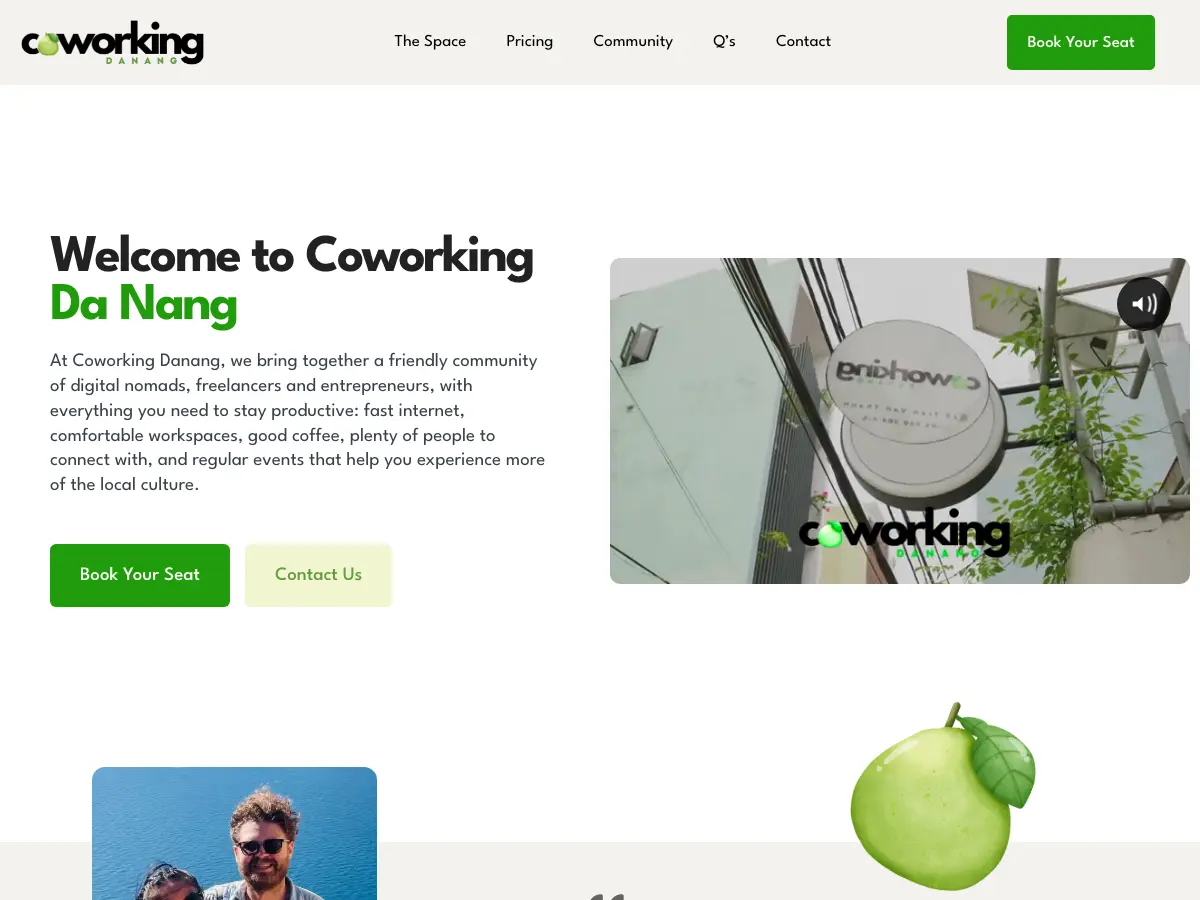 Coworking Danang's website